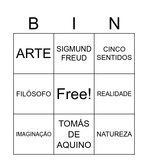 FILOSOFIA Bingo Card