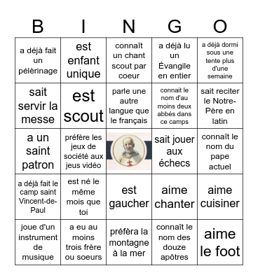 Trouve quelqu'un qui... Bingo Card