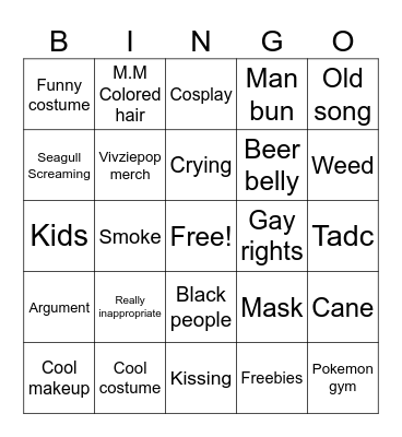 Melanie concert Bingo Card