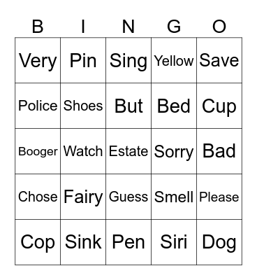 SUMMER/MINIMAL PAIRS: LEVELS 2 AND 3 Bingo Card