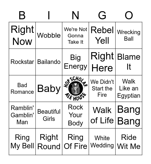 RWB Blackout Bingo Card