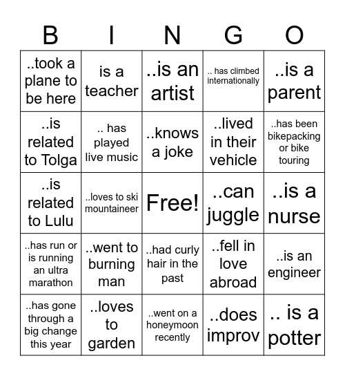 Wedding Bingo - Find someone who.. Bingo Card