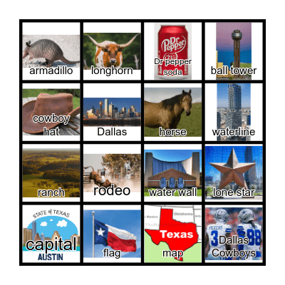 Texas Bingo Card