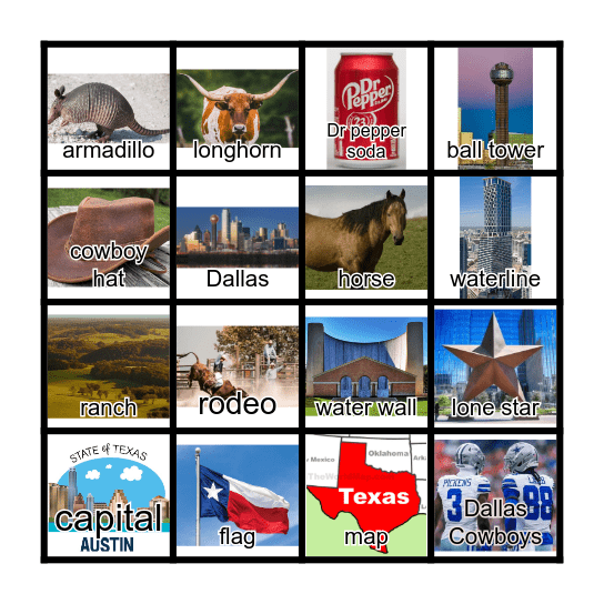 Texas Bingo Card