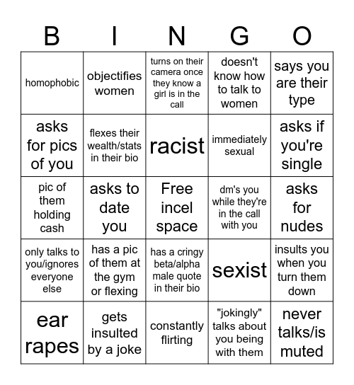 Men of Discord Bingo Card