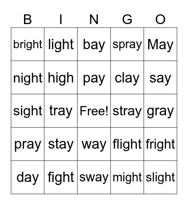 AY and IGH Bingo Card
