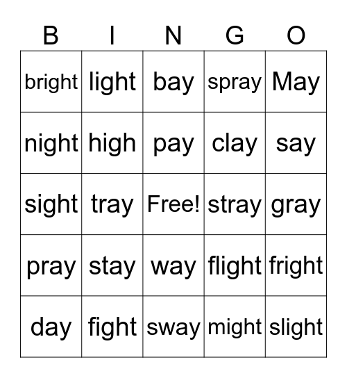 AY and IGH Bingo Card