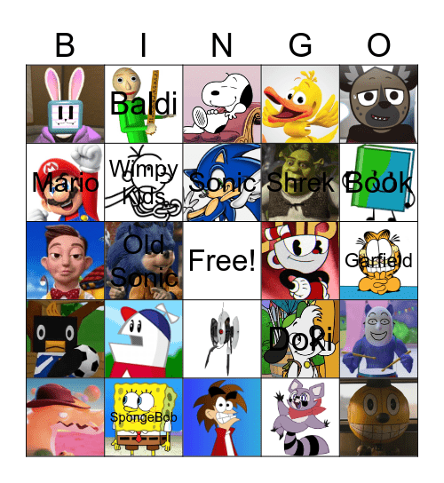 Favorite character bingo Card