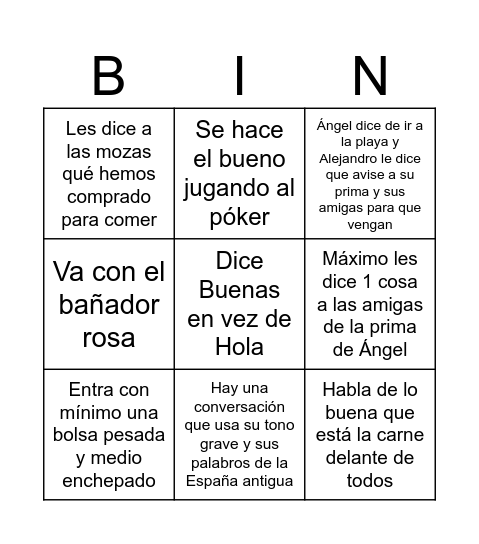 LA VELADAD DE ALEJANDRO VI Bingo Card