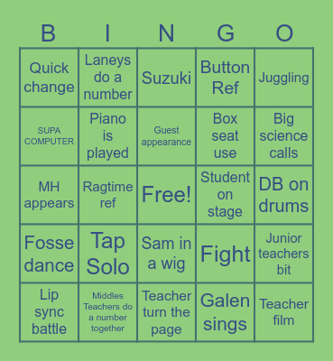 Teacharet Bingo Card