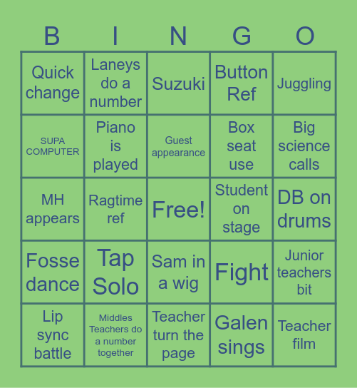 Teacharet Bingo Card