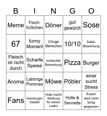 Holle Food Video Kuma Bingo Card