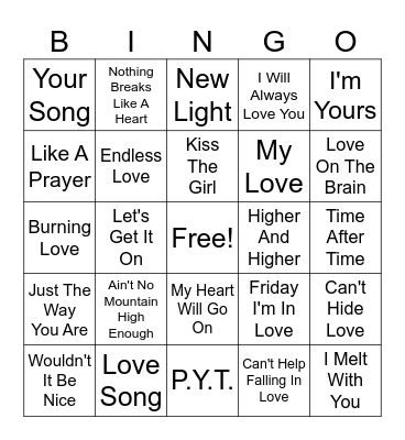 XO Bingo Card