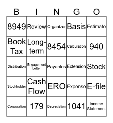 Accounting Bingo 2 Bingo Card
