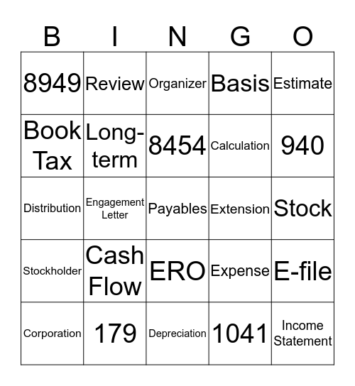 Accounting Bingo 2 Bingo Card