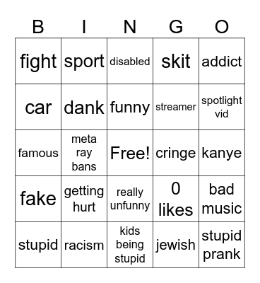 ig reel Bingo Card