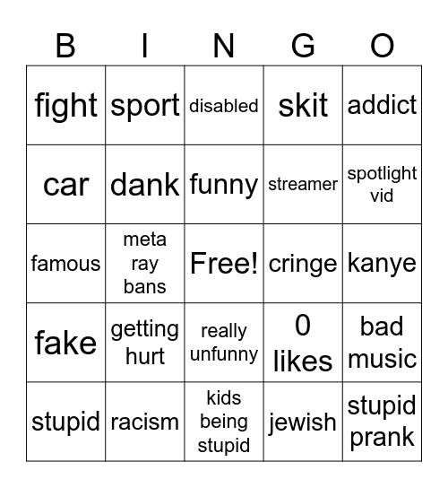 ig reel Bingo Card