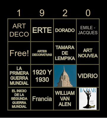 ART DECO Bingo Card