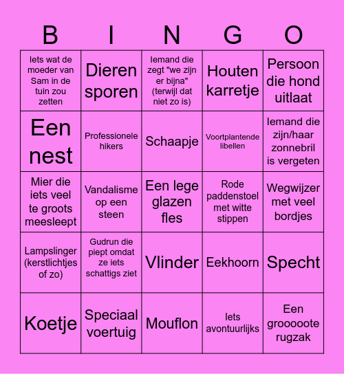 Hazel's Bingo #2 Bingo Card
