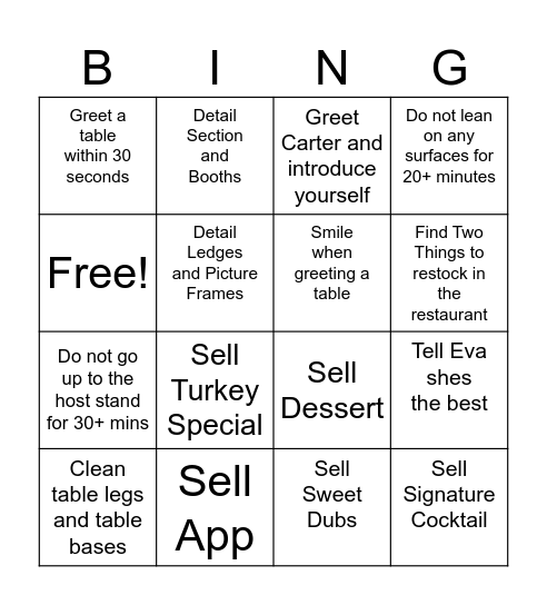 MIDWOOD BINGO Card