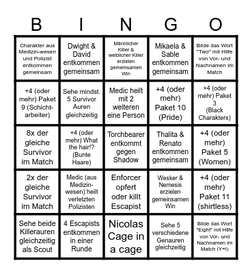 2v8 Bingo Card