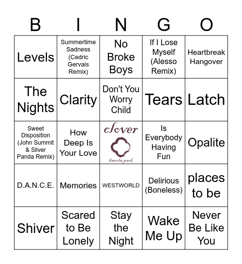 EDM Bingo Card