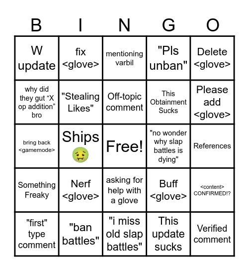 SB Social Media Bingo Card