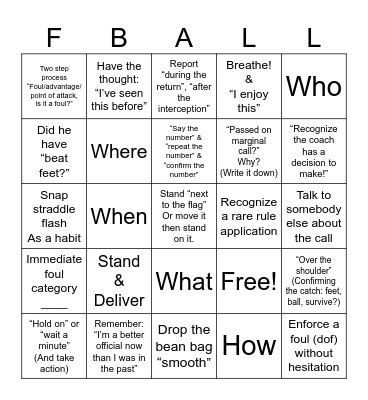 Football Officials Bingo (2026) Bingo Card