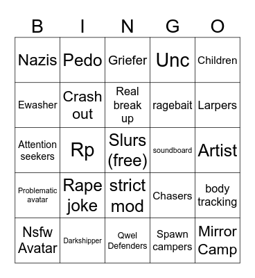 bingo for my friends Bingo Card