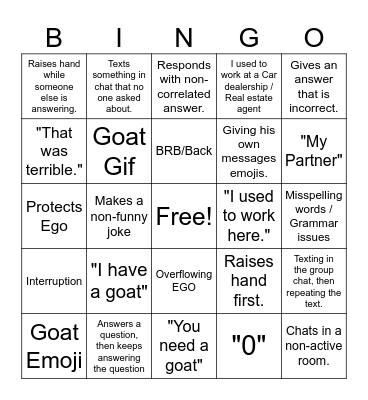 BINGO DE LA MICHAEL Bingo Card