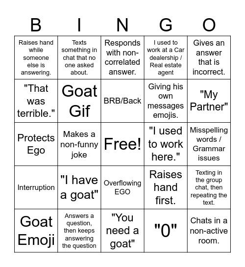 BINGO DE LA MICHAEL Bingo Card