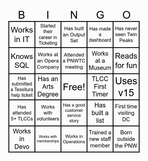 PNWTC BINGO Card