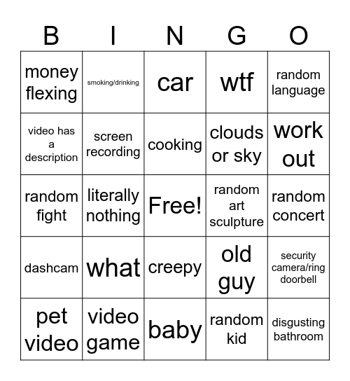 img 6767 Bingo Card