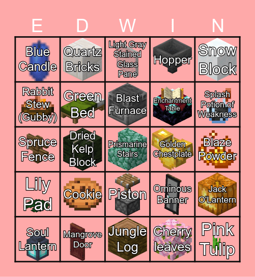 1-Heart Bingo Card