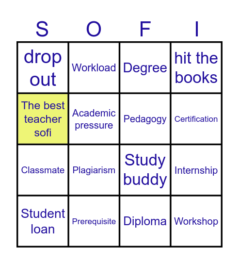 Education Bingo Card