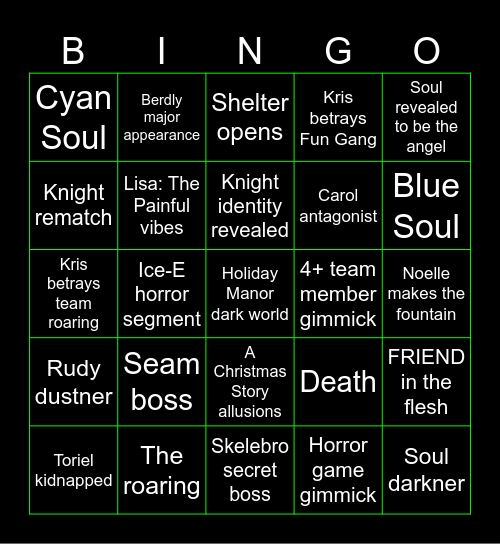 Delta rune chapter 6 Bingo Card