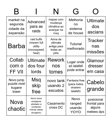 Bingo evercold Bingo Card