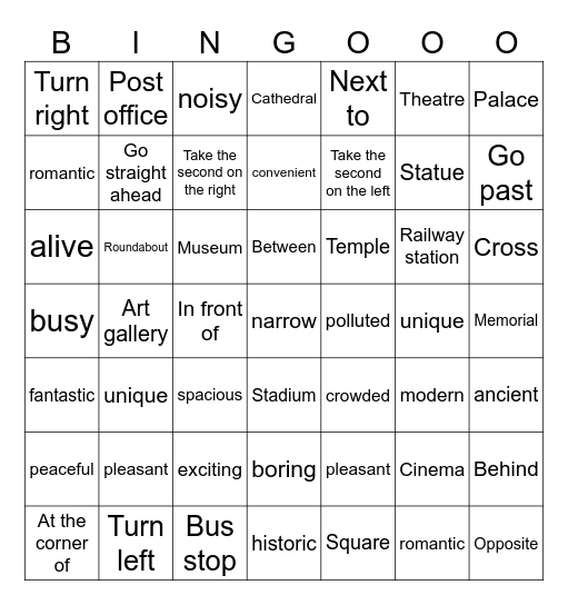 Unit 4 Bingo Card
