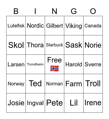 LARSEN LEGACY BINGO Card
