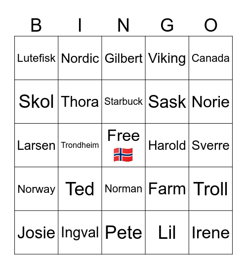 LARSEN LEGACY BINGO Card