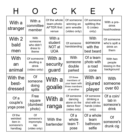 PUB CRAWL PHOTO BINGO Card