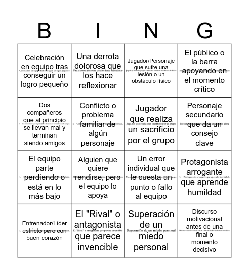 Bingo Educacion Física 5º Basico Bingo Card