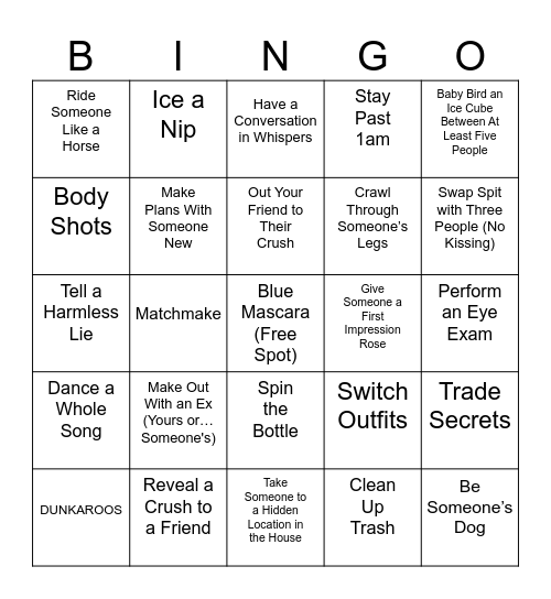 BLUE PARTY Bingo Card