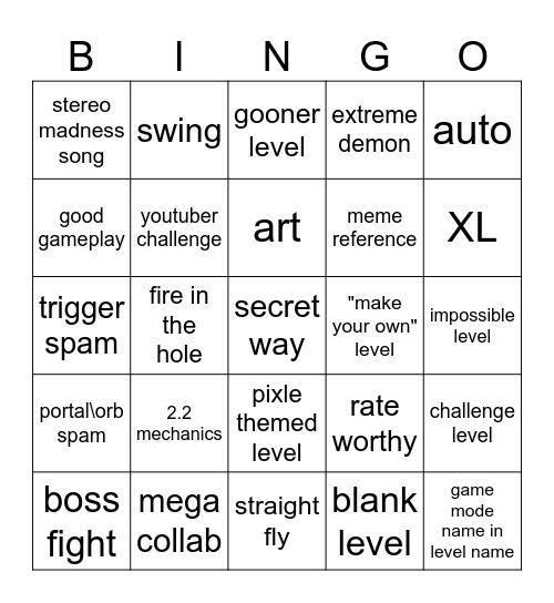 recent tab BINGO EG1k Bingo Card