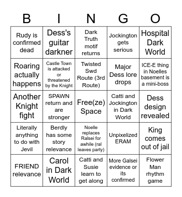 DELTARUNE Chapter 6 BINGO Card