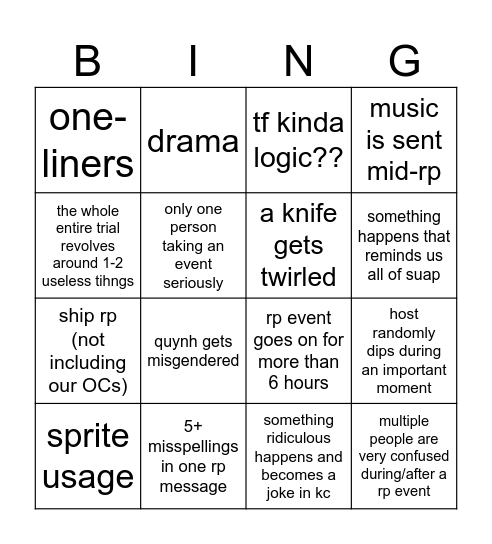 m.o.d pingo revamped Bingo Card