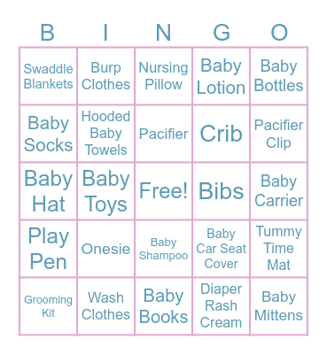 BABY SHOWER GIFT Bingo Card