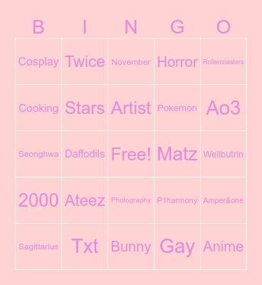 🐰Bunny’s Bingo 🐰 Bingo Card