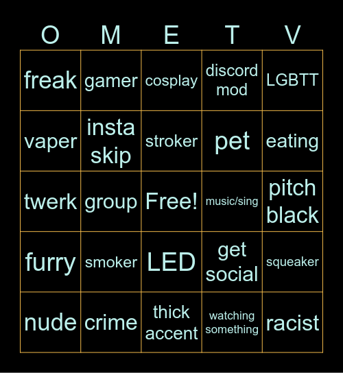 ome tv bingo Card