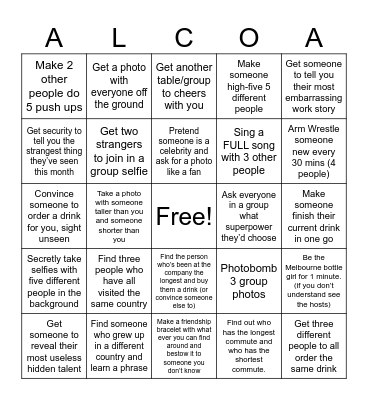 Nucleus NoWork Bingo Card